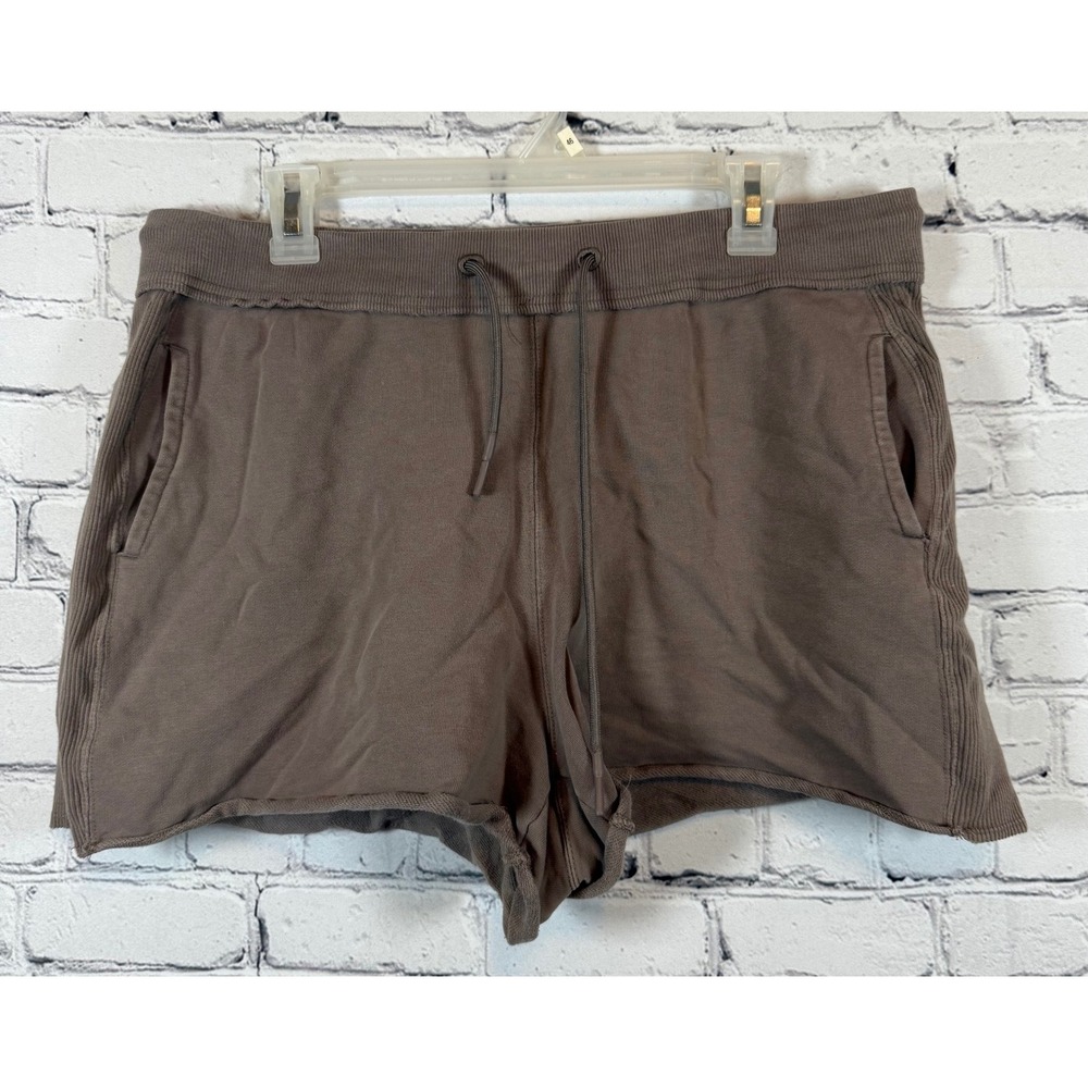 Joy Lab Lounge Shorts‎ Raw Hem Drawstring Casual Comfy Brown Size L